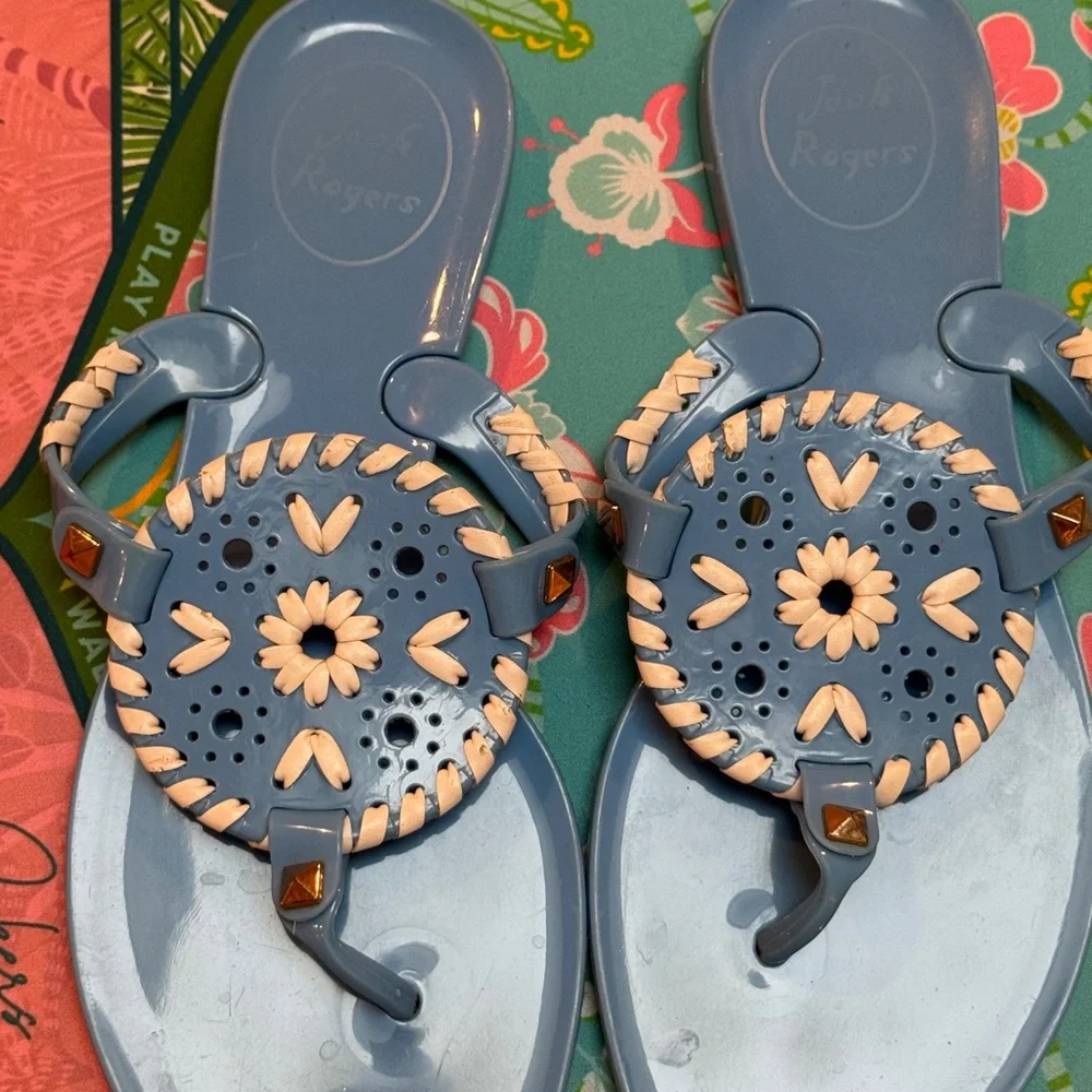 Jack Rogers Georgica Jelly Sandals size 3 (youth) GUC)